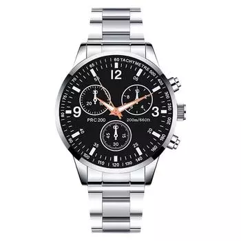 Классические Женевские серебряные модные мужские часы из хрустального стекла из нержавеющей стали, аналоговые кварцевые наручные часы, браслет, мужские подарочные часы Reloje