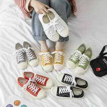 Классические женские парусиновые туфли на весну и лето, дышащая легкая повседневная обувь, прогулочная обувь 35 белый