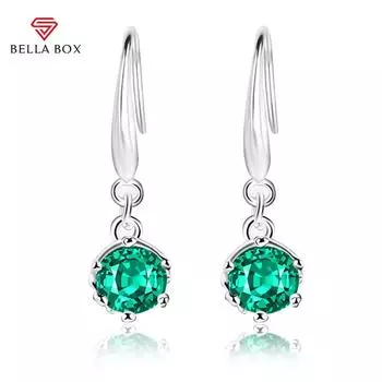 Классические женские серьги-капли BELLA BOX, юбилейные украшения зелёный