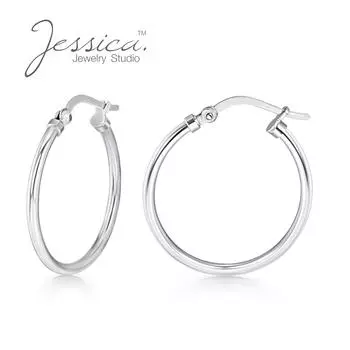 Классические женские серьги-кольца из стерлингового серебра 925 пробы на шарнирах