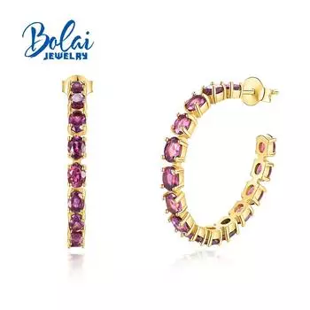 Классические женские серьги с натуральным родолитом, элегантные стильные украшения из серебра 925 пробы, подарок на годовщину M фиолетовый