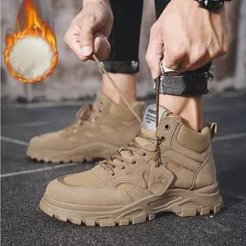 Классические зимние ботинки Golden Sapling, модная мужская уличная обувь для горного треккинга, теплые кожаные ботинки в стиле ретро, мужская обувь для отдыха 40