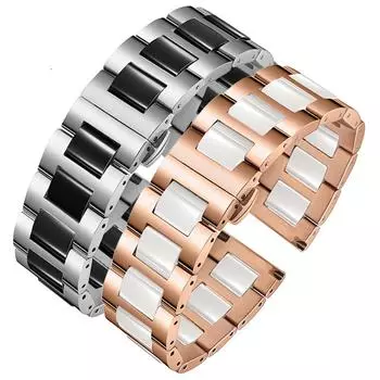 Классический 16 мм 18 мм 20 мм 22 мм универсальный плоский интерфейс блестящий устойчивый к царапинам керамический ремешок для женщин мужчин механические смарт-часы замена 12mm