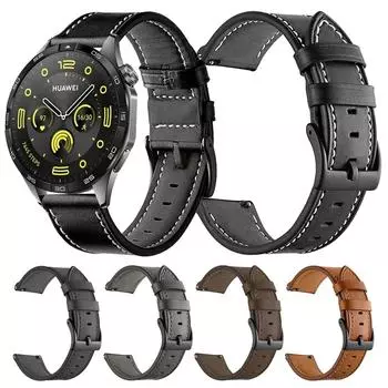 Классический 20 22 мм кожаный ремешок для HUAWEI WATCH GT/4/Buds Band GT3/GT2 GT 3 2 Pro 46 мм HONOR Magic Watch 4 Pro сменный браслет-ремешок 22mm Universal