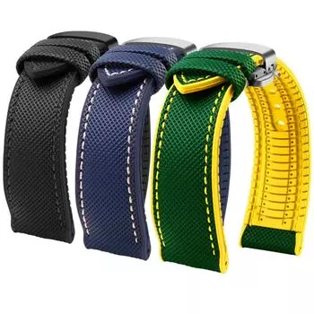 Классический 20 мм 21 мм 22 мм холст нейлон для часов Seiko резиновый ремешок водонепроницаемый ремешок для часов для мужчин Tissot Citizen Mido аксессуары для часов 19mm