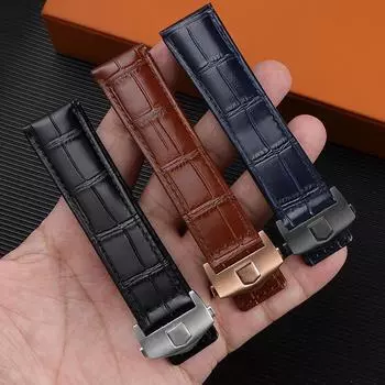 Классический 24 мм 20 мм 22 мм для TAG Heuer Calera кожаный ремешок для часов Синий коричневый черный красная полоса крокодиловая кожа мужской ремешок для часов Аксессуары 20mm синий