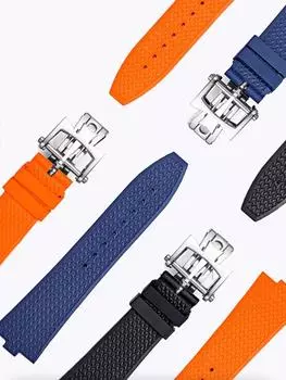 Классический 24x7 мм быстросъемный ремешок из фторкаучука FKM для часов Vacheron Constantin VC Overseas 4300V 4500V 5500V 7900V 24mmx7mm