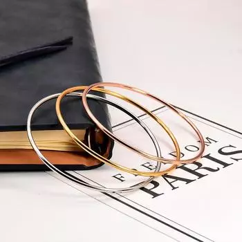 Классический элегантный тонкий браслет 3 мм для девочек и детей, женские браслеты-манжеты, темпераментные детские шикарные простые украшения из нержавеющей стали 55mm серебряный