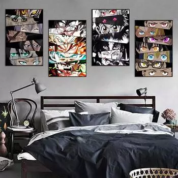 Классический аниме персонаж глаза холст картина японский мультфильм настенные художественные постеры и принты фотографии фреска для современного домашнего декора 21x30cm No Framed