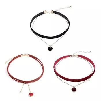 Классический бархатный чокер-ожерелье с подвеской в форме сердца для женщин, модный милый кулон с индивидуальностью, ювелирное украшение, подарок на день святого Валентина A4