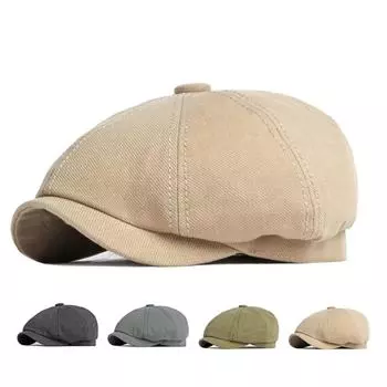 Классический берет в елочку для мужчин, кепка газетчика, восьмиугольные плоские кепки в стиле ретро в британском стиле, шляпы художников в стиле Гэтсби, Gorro Hombre Boina серый