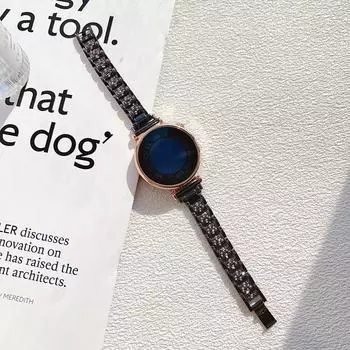 Классический блестящий ремешок с бриллиантами для Huawei GT4 41 мм, сменный ремешок для часов, металлический ремешок для Garmin Forerunner 265S 255S/Venu 3S, женский браслет 18mm