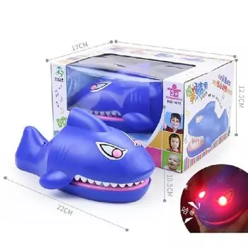 Классический большой встряска Со световыми и звуковыми эффектами Рот Стоматолог Укус Палец Семейная игра Игрушка-трюк Шутка Реквизит для детей Интерактивная игра big shake синий