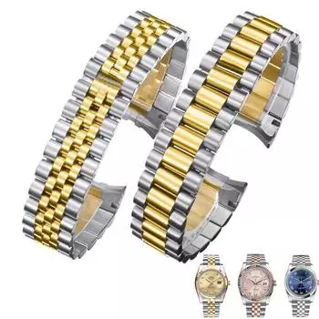 Классический браслет для часов из нержавеющей стали, мужской ремешок 13 мм 17 мм 20 мм, спортивный для Rolex, серия люкс, сплошной ремешок, женские часы, аксессуары, ремешок 20mm
