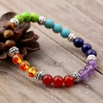 Классический браслет из бусин из натурального камня, черная веревка, плетеная, йога, рейки, исцеление, баланс, браслеты, браслеты, медитация, подарок