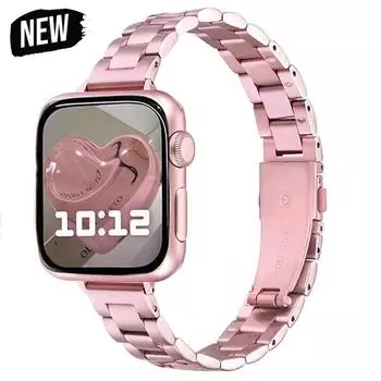 Классический браслет из нержавеющей стали для Apple Watch Band 6 7 8 9 SE 49 мм 41 мм 40 мм 45 мм 38 мм женский тонкий ремешок iWatch 5 4 38 40 41MM