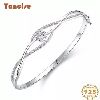 Классический браслет из стерлингового серебра 925 пробы с цирконием, ювелирные изделия, геометрические бусины, браслеты-цепочки, модный изысканный свадебный подарок для подруги, женщин серебряный