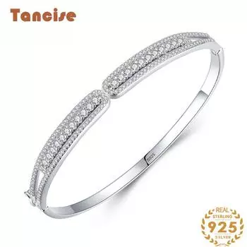 Классический браслет из стерлингового серебра 925 пробы с цирконием, ювелирные изделия, геометрические бусины, браслеты-цепочки, модный изысканный свадебный подарок для подруги, женщин серебряный