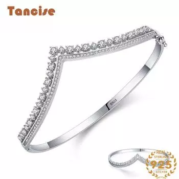 Классический браслет из стерлингового серебра 925 пробы с цирконием, ювелирные изделия, геометрические бусины, браслеты-цепочки, модный изысканный свадебный подарок для подруги, женщин серебряный