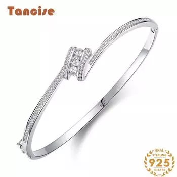 Классический браслет из стерлингового серебра 925 пробы с цирконием, ювелирные изделия, геометрические бусины, браслеты-цепочки, модный изысканный свадебный подарок для подруги, женщин серебряный