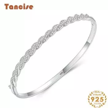 Классический браслет из стерлингового серебра 925 пробы с цирконием, ювелирные изделия, геометрические бусины, браслеты-цепочки, модный изысканный свадебный подарок для подруги, женщин серебряный