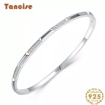 Классический браслет из стерлингового серебра 925 пробы с цирконием, ювелирные изделия, геометрические бусины, браслеты-цепочки, модный изысканный свадебный подарок для подруги, женщин серебряный