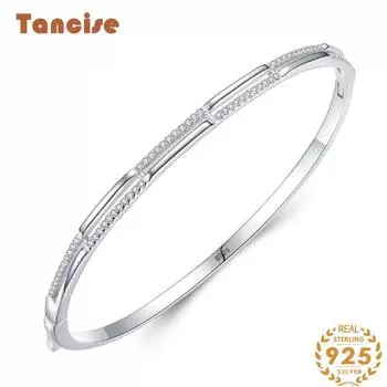 Классический браслет из стерлингового серебра 925 пробы с цирконием, ювелирные изделия, геометрические бусины, браслеты-цепочки, модный изысканный свадебный подарок для подруги, женщин серебряный