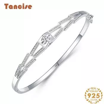 Классический браслет из стерлингового серебра 925 пробы с цирконием, ювелирные изделия, геометрические бусины, браслеты-цепочки, модный изысканный свадебный подарок для подруги, женщин серебряный