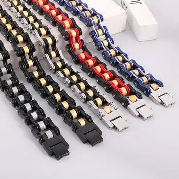 Классический браслет-локомотив из титановой стали, мужской браслет-цепочка из нержавеющей стали в стиле панк