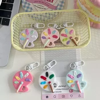 Классический брелок-подвеска в виде палитры красок, автомобильный брелок в форме сердца, милый брелок для художественных курсов, выпускных, сувениров, подарков фиолетовый