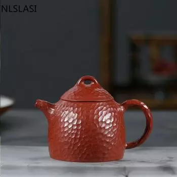 Классический чайник с фильтром Yixing, чайник из фиолетовой глины, необработанная руда, Dahongpao, чайник для красоты, индивидуальный бутиковый чайный сервиз, подарок другу, 225 мл 225ml