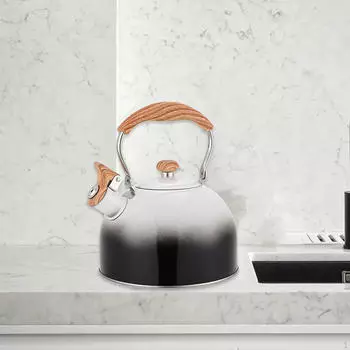 Классический чайник со свистком и крышкой для носика, походный чайник для походного кофе, чёрный