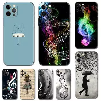 Классический чехол для телефона «Музыкальные ноты скрипка» для iPhone 5S 2020se 6s 7 8 plus x 10 XR XS 11 12 13 mini pro MAX, черная задняя крышка из ТПУ iphone 5 5S SE 2016