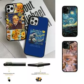 Классический чехол для телефона с масляной живописью для iPhone 13 12 Mini 11 Pro Max 7 8 Plus X Xs Max XR PC Hard Silicone Cover Shell iphone xs max