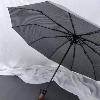 Классический черно-белый клетчатый автоматический зонт Супер ретро складной зонт унисекс