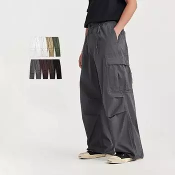 Классический дизайн, брюки-карго с несколькими карманами и клапанами, мужские брюки-карго свободного покроя с завязками для скейтбординга, уличного отдыха, кемпинга XL белый