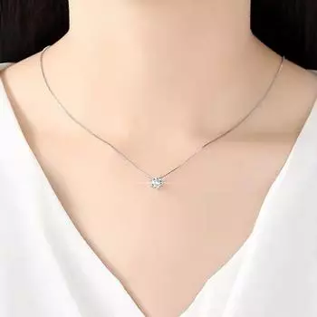 Классический дизайн когтей, ожерелье с подвеской из кристалла и циркона для женщин и девушек, модное серебряное цветное белое циркониевое свадебное ожерелье, ювелирные изделия 60cm