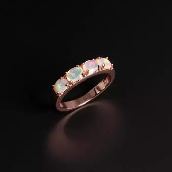 Классический дизайн, кольцо с натуральным опалом, великолепные модные женские украшения из стерлингового серебра 925 пробы, подарок на годовщину и день рождения US RING SIZE:7# ярко-розовый