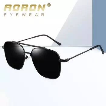 Классический дизайн, мужские поляризационные солнцезащитные очки UV400, антибликовые очки для вождения, рыбалки, велоспорта чёрный