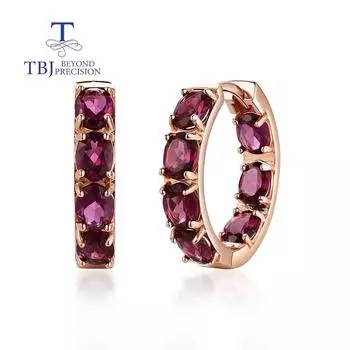 Классический дизайн, серьги с родолитом и гранатом, натуральный драгоценный камень, серебро 925 пробы для женщин, Повседневная одежда, изысканные украшения M красный