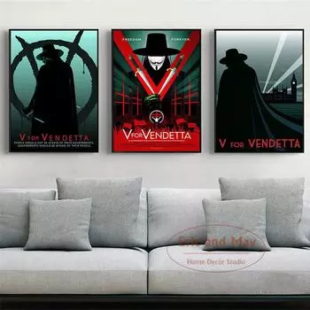 Классический фильм «Хакеры V значит Вендетта», постеры и принты, холст, картина, абстрактный декоративный домашний декор 21cm30cm NoFrame