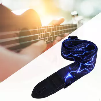 Классический гитарный ремень из кожи и полиэстера шириной 2 дюйма с цветным принтом для аксессуаров для бас-гитары Lighting