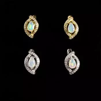 Классический грушевидный дизайн, серьги из стерлингового серебра с натуральным опалом и драгоценным камнем, модные трендовые женские повседневные подарки, подарки m жёлтый