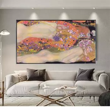 Классический Густав Климт Слезы Фрейи Поцелуй Фигура Холст Картина Плакаты и Печать Настенные Картины Для Гостиной Домашний Декор 20x30cm