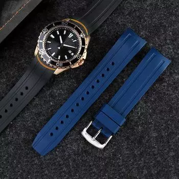 Классический изогнутый интерфейс ремешок для часов Citizen BN0190-15E/0191/0193 CA0718-13E CA4386/4385 мужской резиновый ремешок для часов браслет аксессуары 22mm