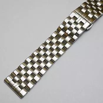 Классический изогнутый конец из нержавеющей стали ремешок для часов браслет 18 мм 19 мм 20 мм 21 мм 22 мм женский мужской универсальный цельный металлический ремешок для часов 18mm серебряный