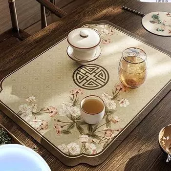 Классический китайский коврик для кухонной столешницы из диатомовой грязи - впитывающий нескользящий протектор стола 30*40