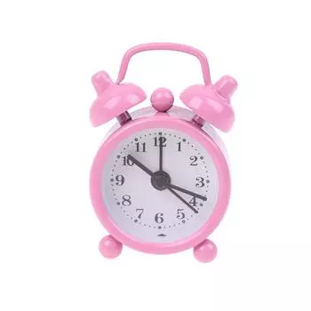 Классический колокольный мини-будильник с кварцевым механизмом, прикроватные ночные аналоговые часы