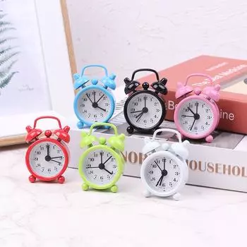 Классический колокольный мини-будильник с кварцевым механизмом, прикроватные ночные аналоговые часы