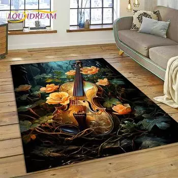 Классический коврик для скрипки, виолончели, музыкального инструмента, ковер для украшения гостиной, мягкий детский нескользящий напольный коврик, кухонный пол 40x60cm